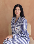 Jules - Navy Gingham Cotton Pyjama Set