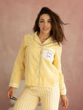 Pippa - Yellow Gingham & Stripe Cotton Poplin Pyjama Set