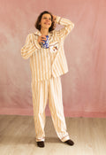 Robin - Nude Stripe Cotton Poplin Pyjama Set