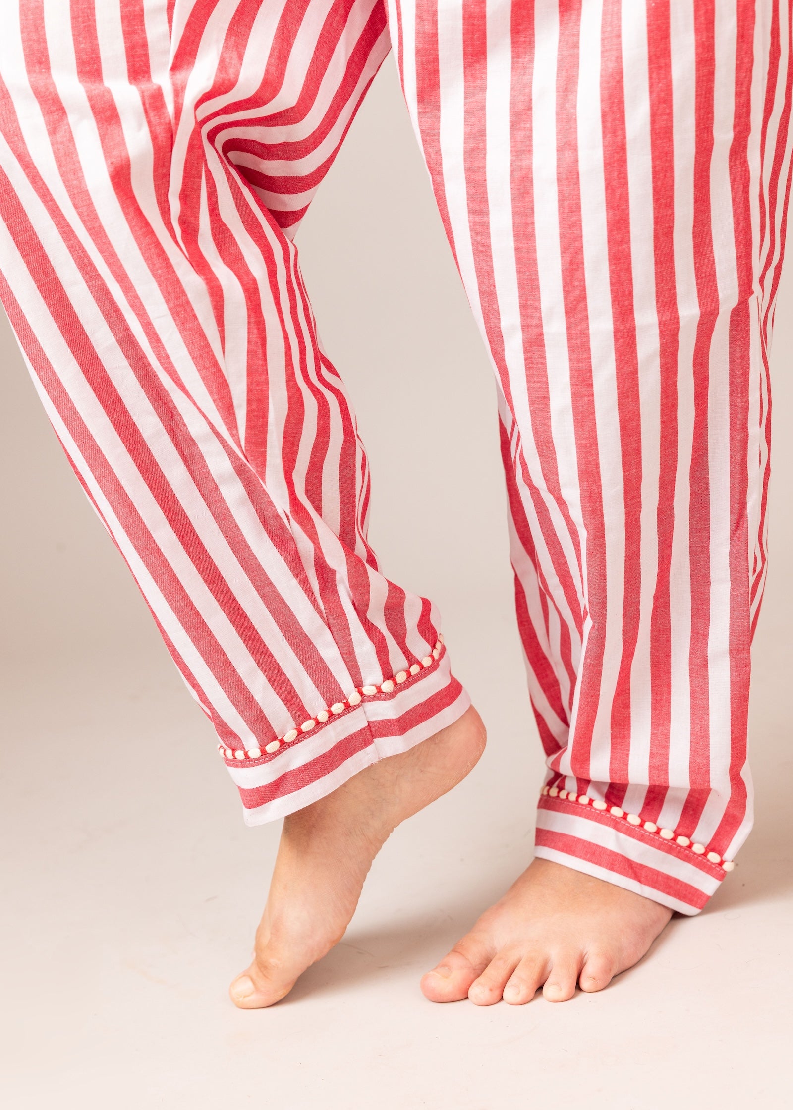 Red Stripe Cotton Poplin Pyjama