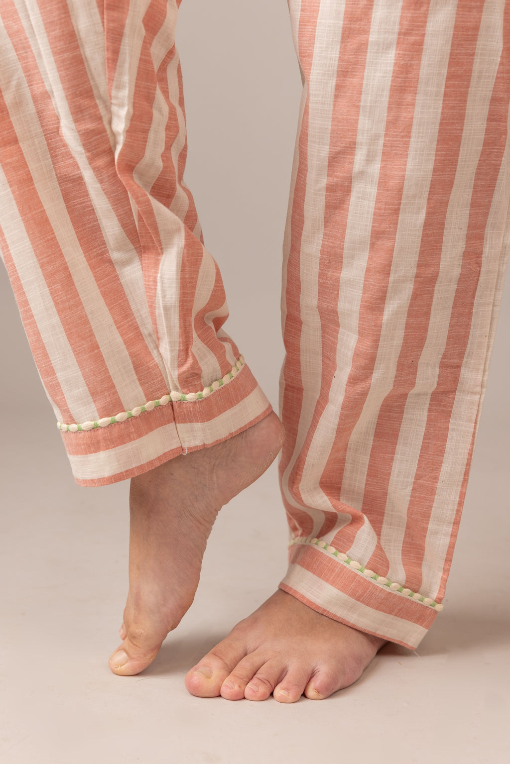 Orange Stripe Cotton Poplin Pyjama