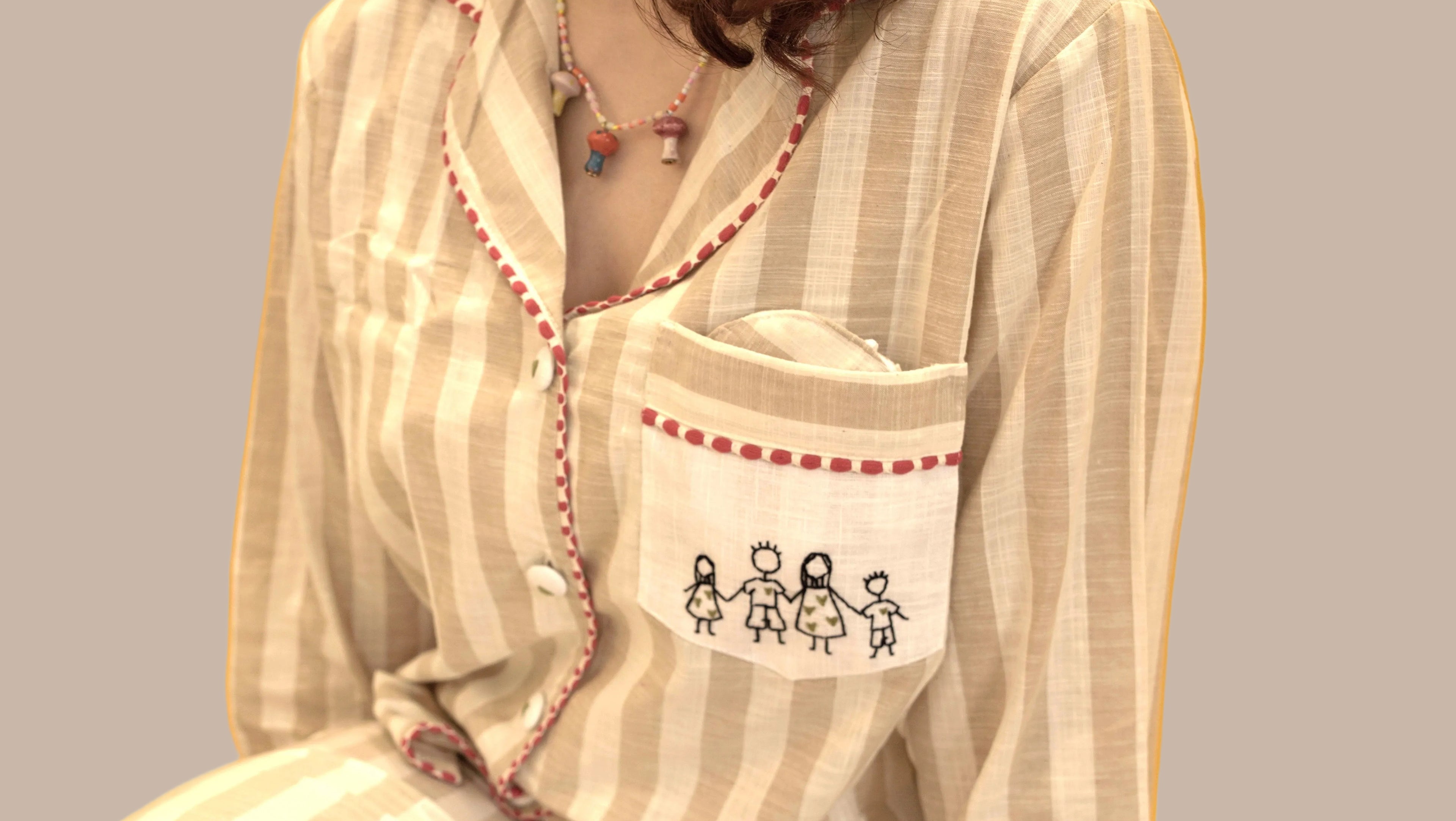 Striped Long Sleeve Pyjama Set - Family detail