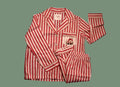 Striped Cotton Flamé Set – Red